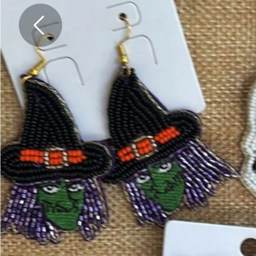 Witch Beaded Earrings - Picture 2 of 3